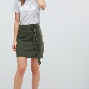 ASOS DESIGN tailored obi tie mini skirt